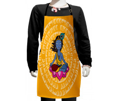 Ancient Calligraphy Circle Kids Apron