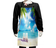 Exotic Beach Palms Kids Apron