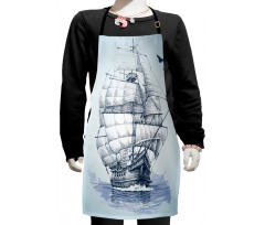 Old Ship at Sea Kids Apron