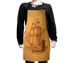 Marine Frigate Art Kids Apron