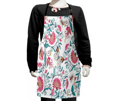 Vintage Floral Art Insects Kids Apron