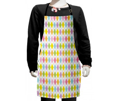 Dashed Argyle Pattern Kids Apron