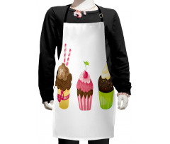 Puffy Party Cupcakes Kids Apron