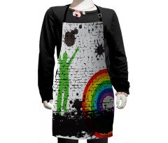 Rainbow Dart Art Kids Apron