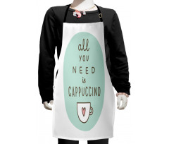 Coffee Words Heart Kids Apron