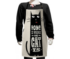 Black Cat Stained Kids Apron