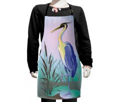 Heron with Reed Water Kids Apron