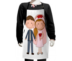 Newlywed Couple Kids Apron