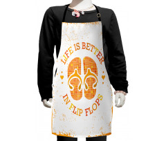 Stained Grungy Motif Kids Apron