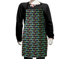 Cat Heads Geek Fashion Kids Apron