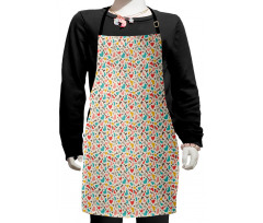 Hearts in Retro Colors Kids Apron