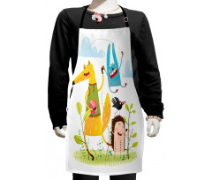 Playing Animals in Garden Kids Apron