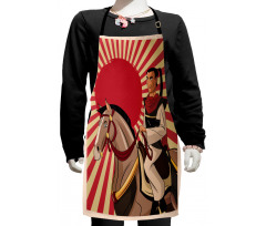 Japanese Man Horse Kids Apron