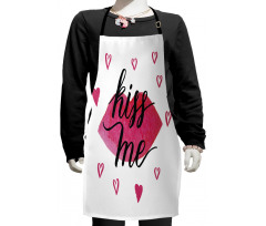 Grunge Hearts Lipstick Kids Apron