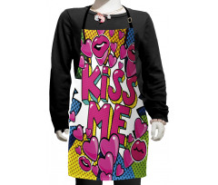 Retro Hearts Lipstick Kids Apron