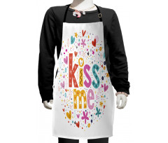 Retro Romantic Cartoon Kids Apron