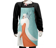 Lady in Red Coat Kids Apron