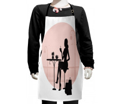 Silhouette Girl Kids Apron