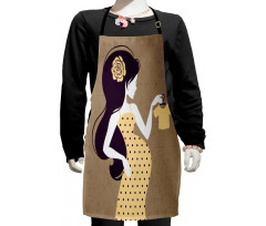 Pregnant Lady Mom Kids Apron