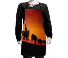 Silhouette Farm Cow Herd Kids Apron