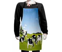 Graphic Domestic Cows Kids Apron