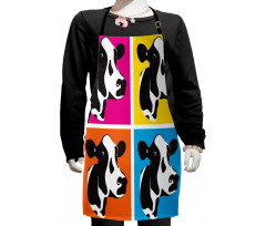 Pop Art Cow Heads Image Kids Apron