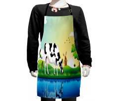 Field Tree Lake Windmill Kids Apron