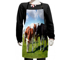 Cows Grazing on Pasture Kids Apron