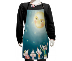 Mouse Crowd Full Moon Kids Apron