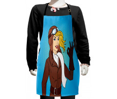 Pop Art Woman Pilot Kids Apron