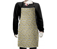 Overlapped Petals Print Kids Apron