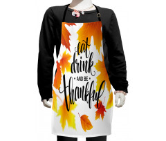 Autumn Thanksgiving Text Kids Apron