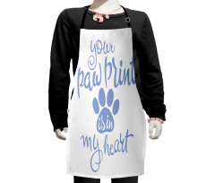 Paw Print is in My Heart Kids Apron