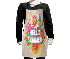 Hello Summer Typography Kids Apron