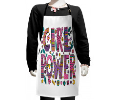 Hippie Boho Girl Words Kids Apron