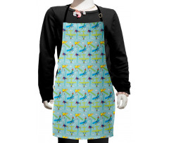 Cartoon Style Aircraft Kids Apron