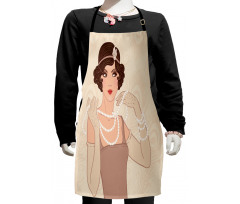 Brunette Flapper Kids Apron