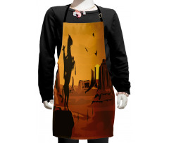 Sunset Scene and Cowboy Kids Apron