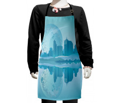 Modern City Building Earth Kids Apron