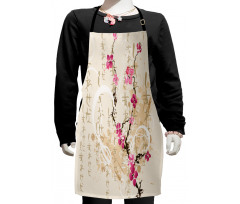 Letters Sakura Flowers Kids Apron