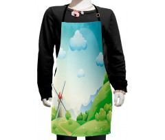 Cartoon Country Landscape Kids Apron