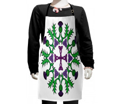 Abstract Thistle Wreath Kids Apron