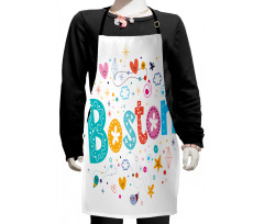 Doodle Hand Drawn Kids Apron