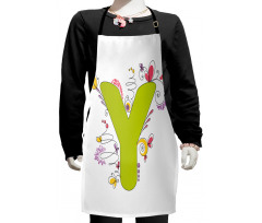 Colored Doodle Initial Kids Apron