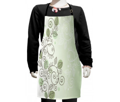 Swirling Vines Leaves Kids Apron