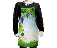 Rural Countryside Grapes Kids Apron