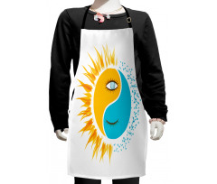 Day and Night Sun Moon Kids Apron