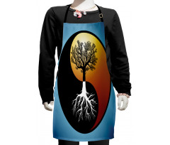 Abstract Tree and Root Kids Apron