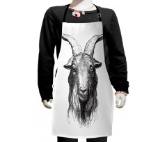 Wild Ruminant Mammal Head Kids Apron