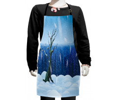 Cold Snowy Landscape Kids Apron